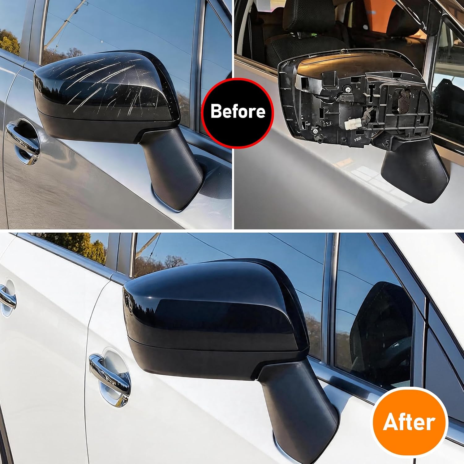 Yumzeco 1PC Compatible with Subaru Mirror Cover WRX/Impreza/Crosstrek/Legacy/Outback,Passenger Side Subaru Mirror Cap W/O Light Clip-on Replacement Replace for 91059VA000 SU1327106(Right,Glossy Black)
