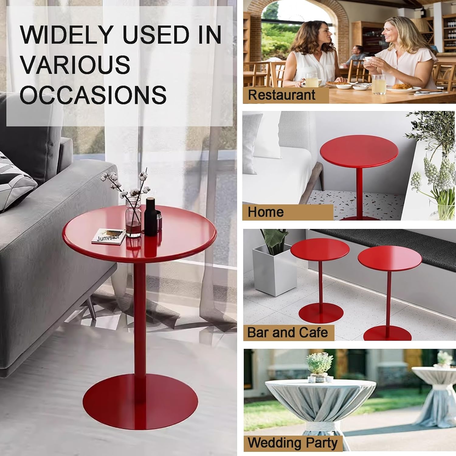 Round Pub Bar Table,Round Bar Table, Coffee Table High Top Dining Desk Small End Side Table for Living Room - Outdoor Tall Bistro Pub Table Round Cocktail Bar Table, Drink Tables(40x40x50cm