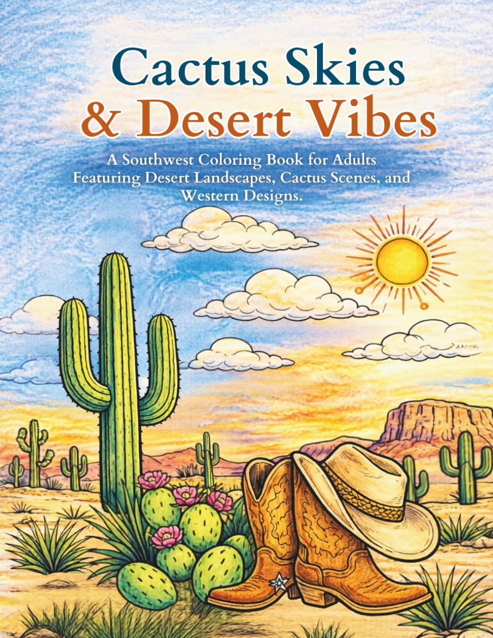 Cactus Skies & Desert Vibes Coloring Book