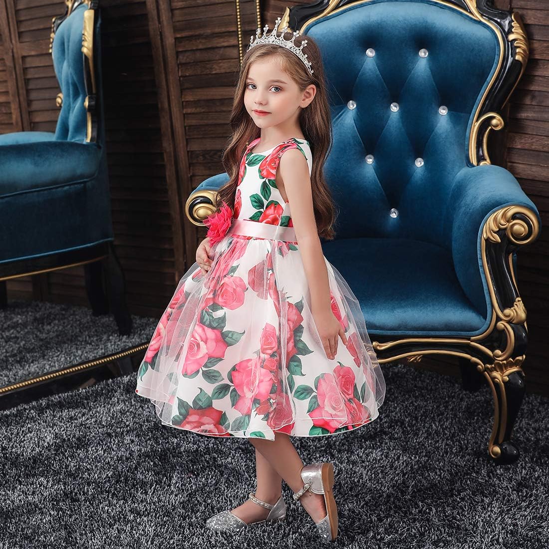 Girl Dress Kids Ruffles Lace Party