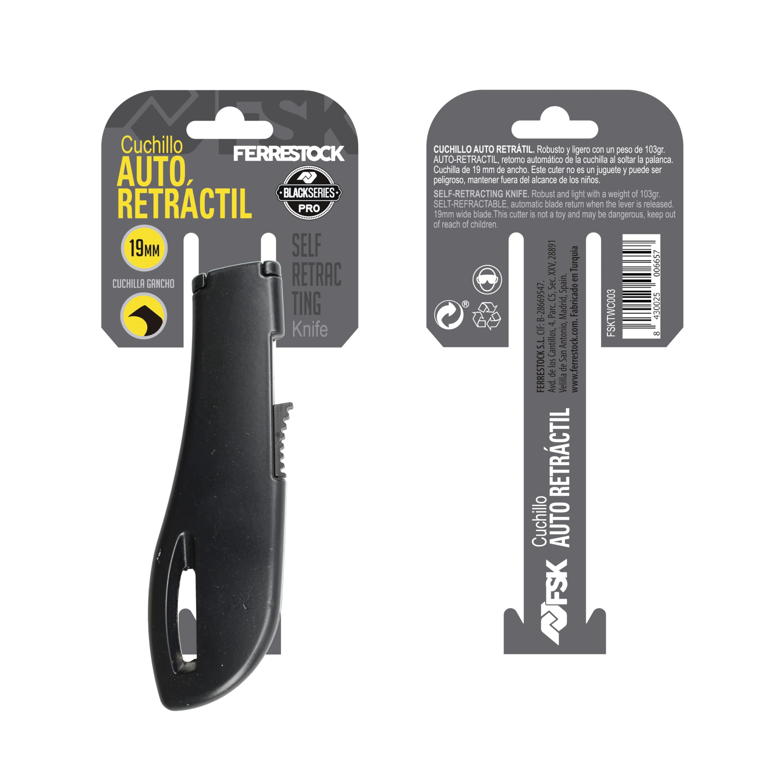 CÚTER CUCHILLO METÁLICO ALUM. AUTO-RETRA