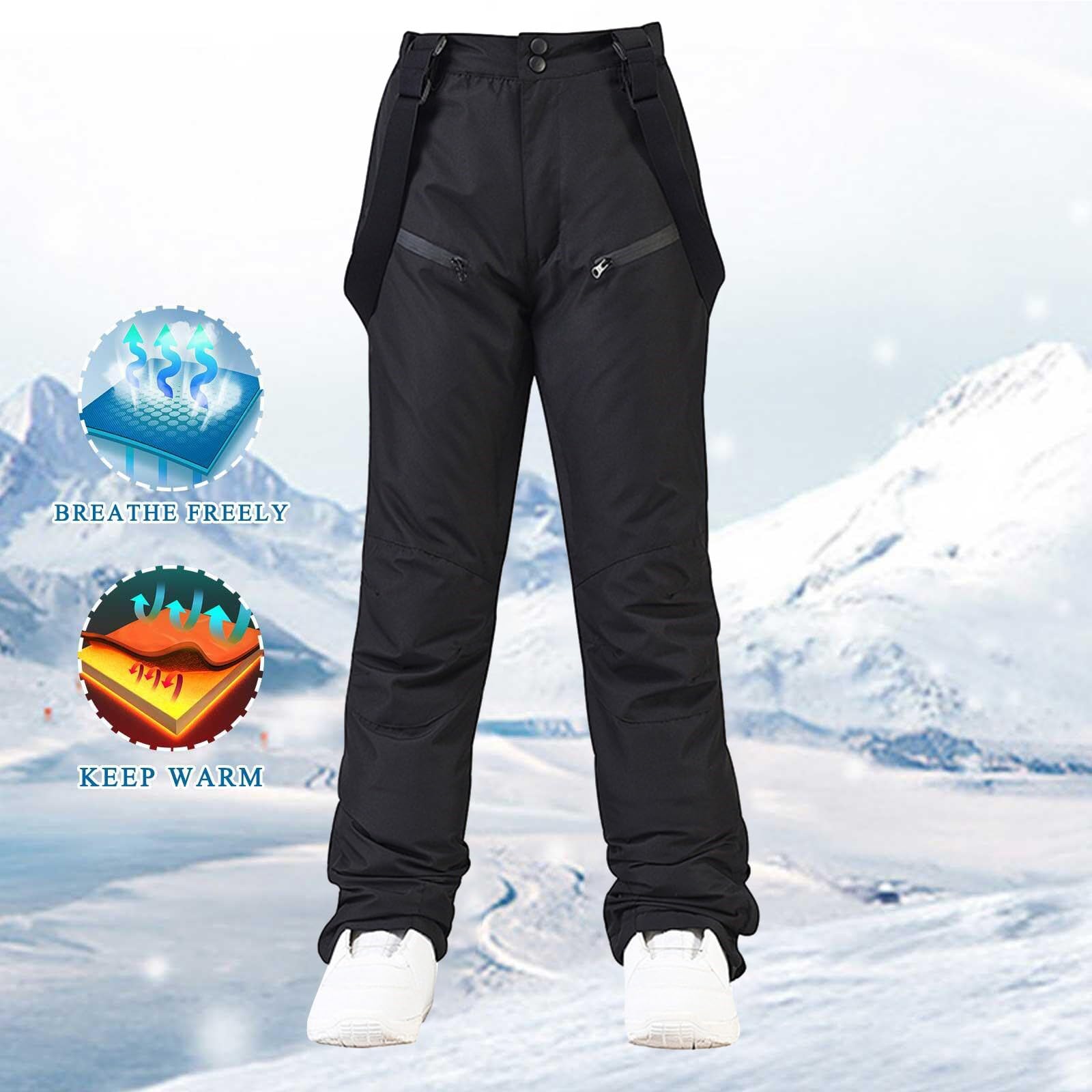 Skihose mit Trägern warm winddicht wasserdicht dick Herbst Winter