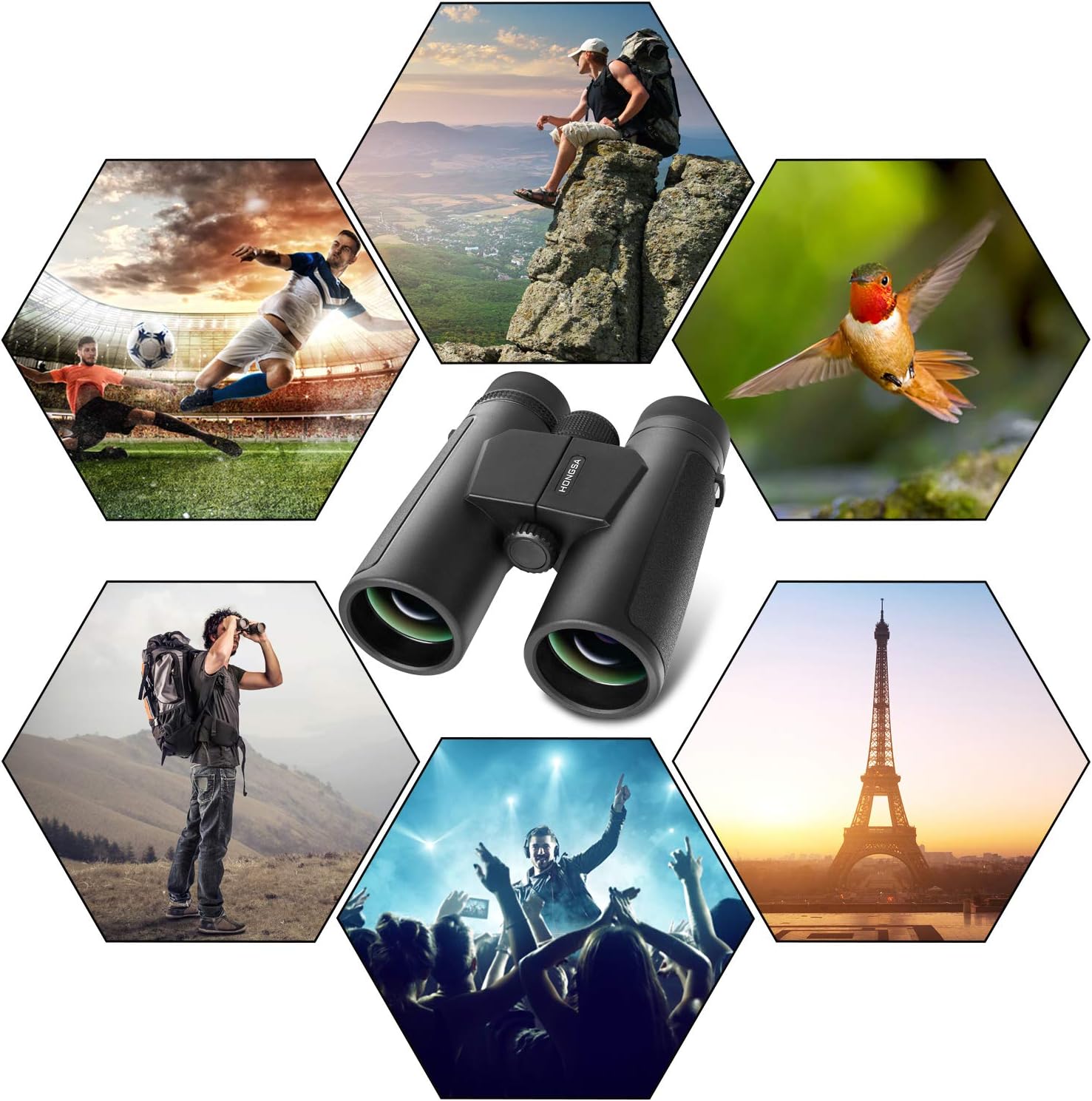 Lijueky 12x42 Compact Binoculars for Adults, 20mm Large Aperture Professional Binocular with Weak Light Vision - BAK4 Prism FMC Lens Binoculars for Birds Watching Hunting : Electronics