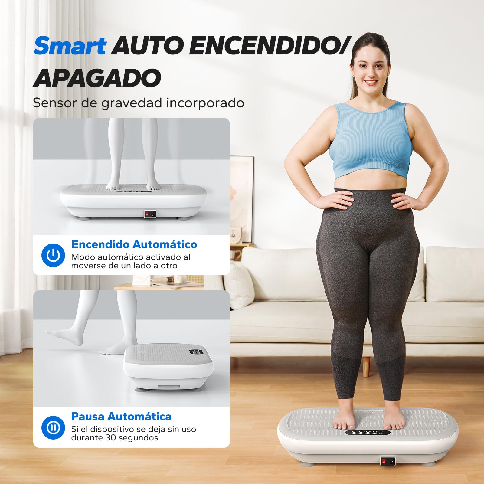 MERACH Potente Plataforma Vibratoria para Entrenamiento y Musculación, 13 mm de Amplitud, 200 kg de Capacidad de Peso, Pedal de Silicona, Altavoz Bluetooth Integrado