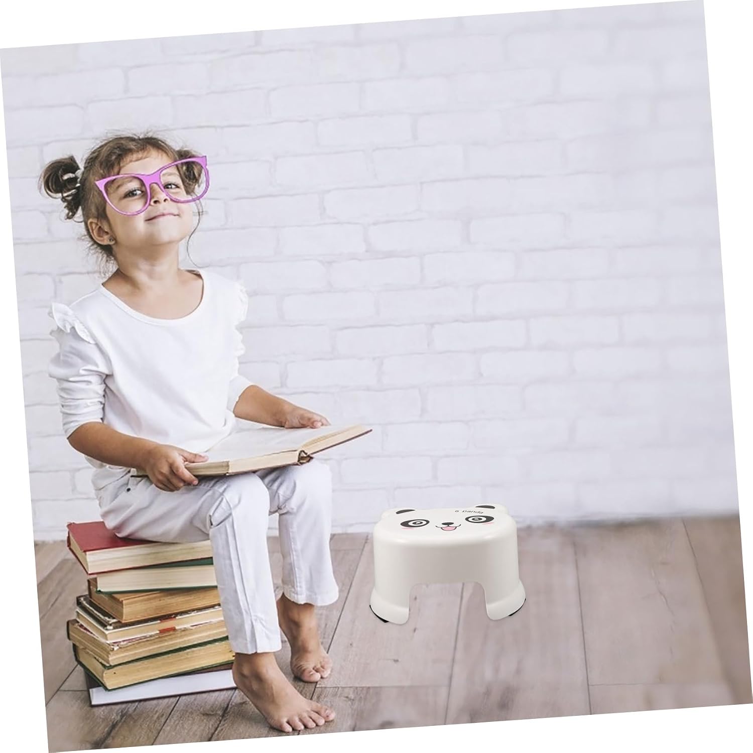 Mobestech Non Slip Cartoon Plastic Step Stool for Bathroom and Kitchen Lightweight Shower and Potty Training Stool with Design Slip Base Childs Seat for Versatile Indoor Use