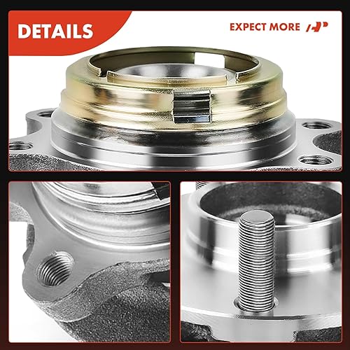 Miniatura 8 de A-Premium Buje de rueda delantera y conjunto de rodamiento con pasador de bloqueo compatible con Nissan Murano 2003-2007 Quest 2004-2009 3.5L Gas