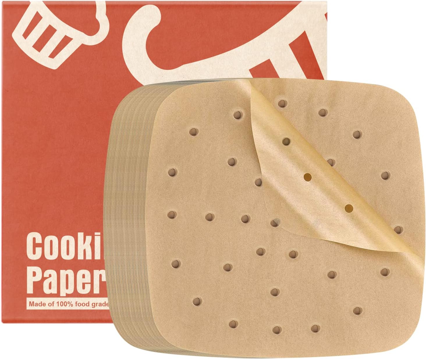 Air Fryer Disposable Paper Liner, 100 pcs 9 Inch Square Air