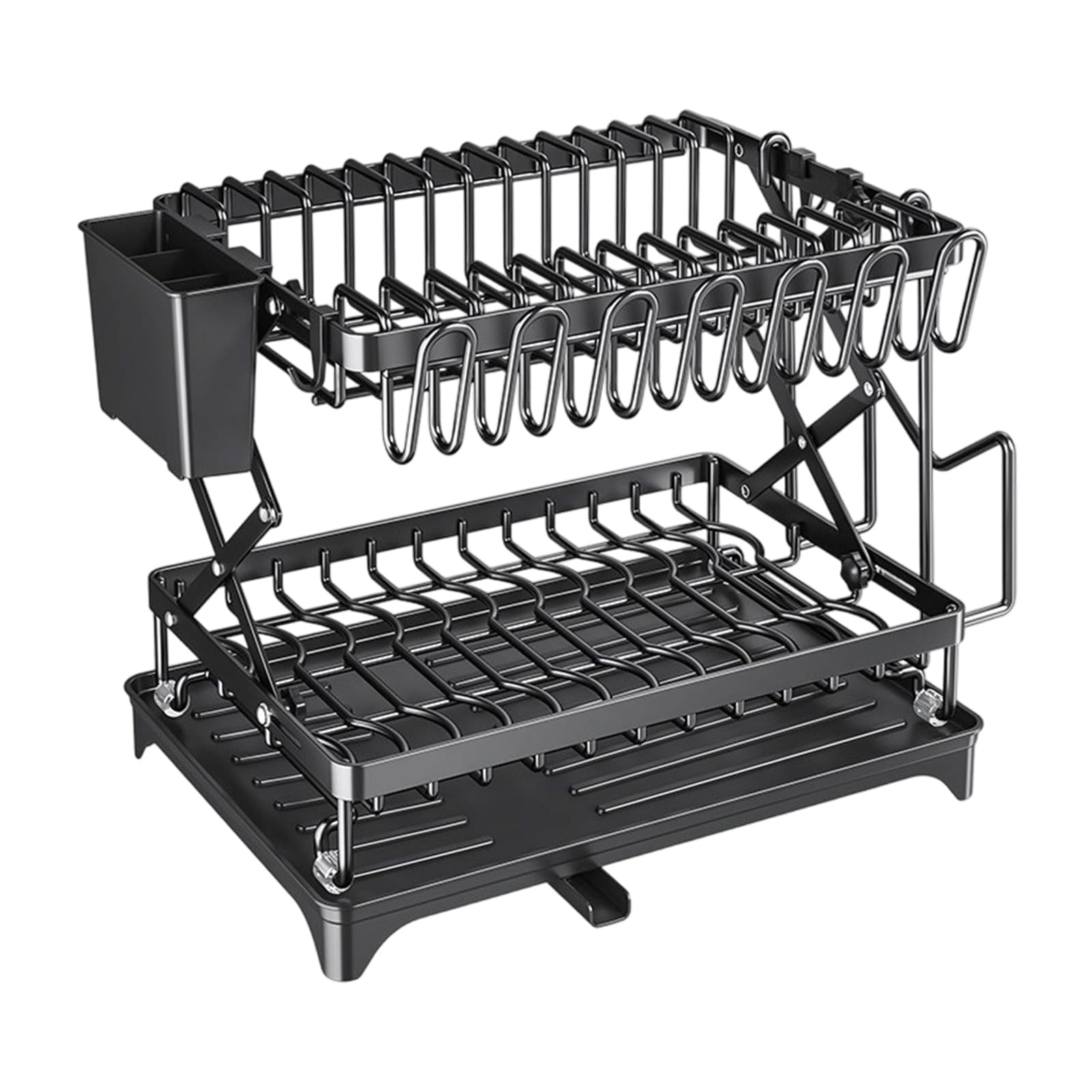Kaeltsyn Modern Minimalist Bowl Rack Double Layer Hygienic Drainage for Sink Kitchen Storage Rack