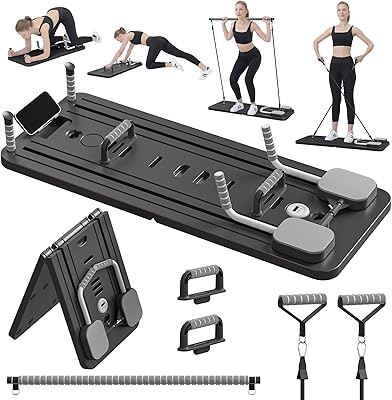 Planche Pilates 5 En 1 – Réforme Coulissant Pliable – Violet – Entraînement Maison