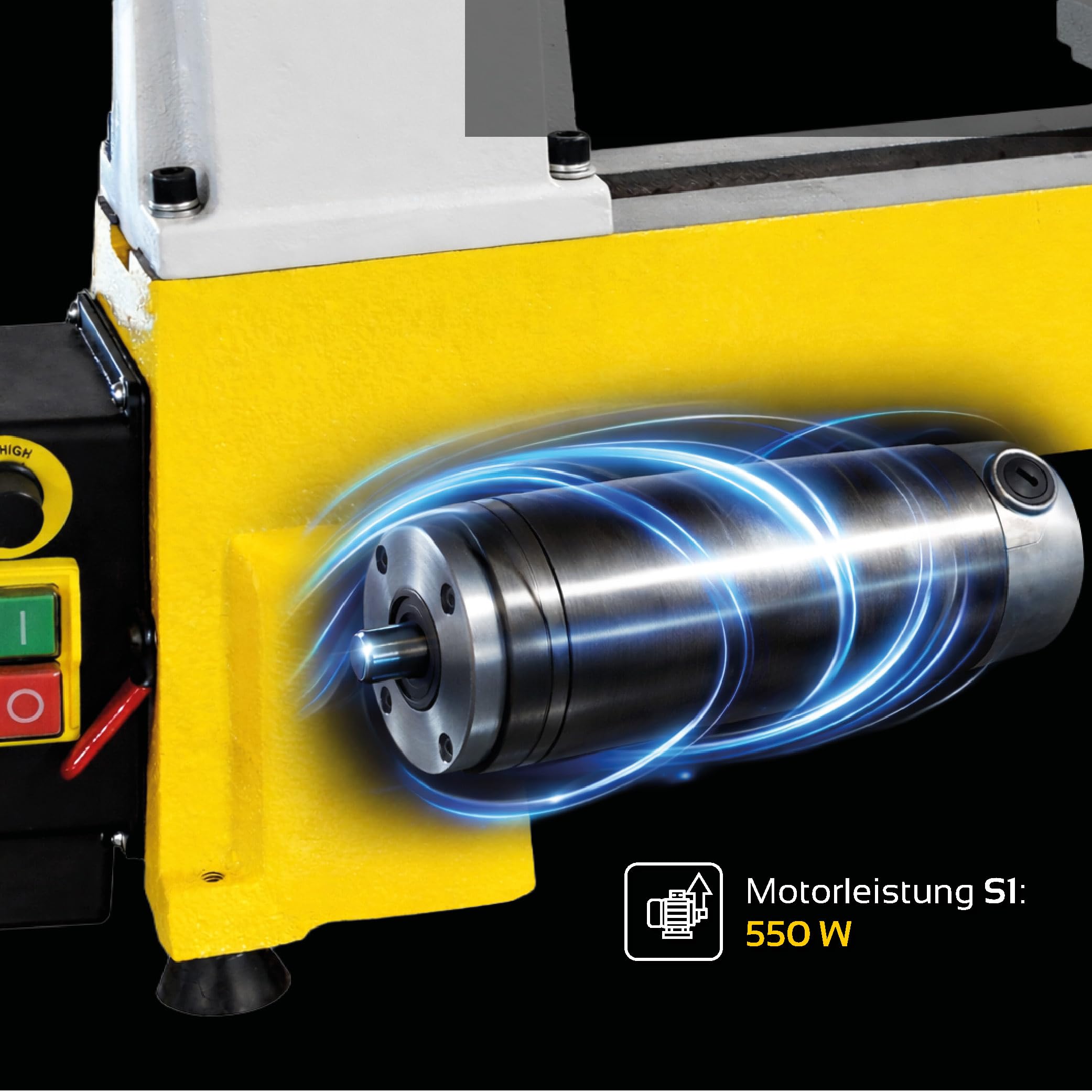 BAMATO Drechselmaschine WL-460V | 550W Leistung | M33 Geweindeaufnahme | MK2 Konus | 153mm Spitzenhöhe | 230V | Drechselbank für Holz Werkstatt