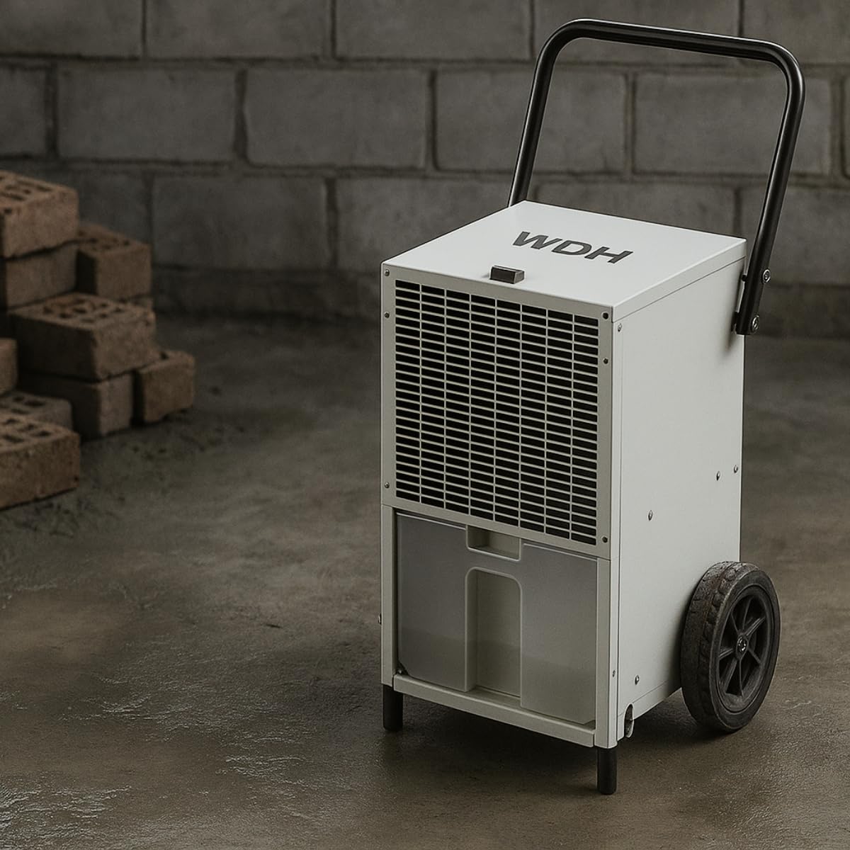 Aktobis WDH-35B Deumidificatore professionale | fino a 42 Litri/g, 65m² | Essiccatore portatile serie BASIC con contatore di consumo energetico, in metallo | per cantine, risanamento, allagamenti