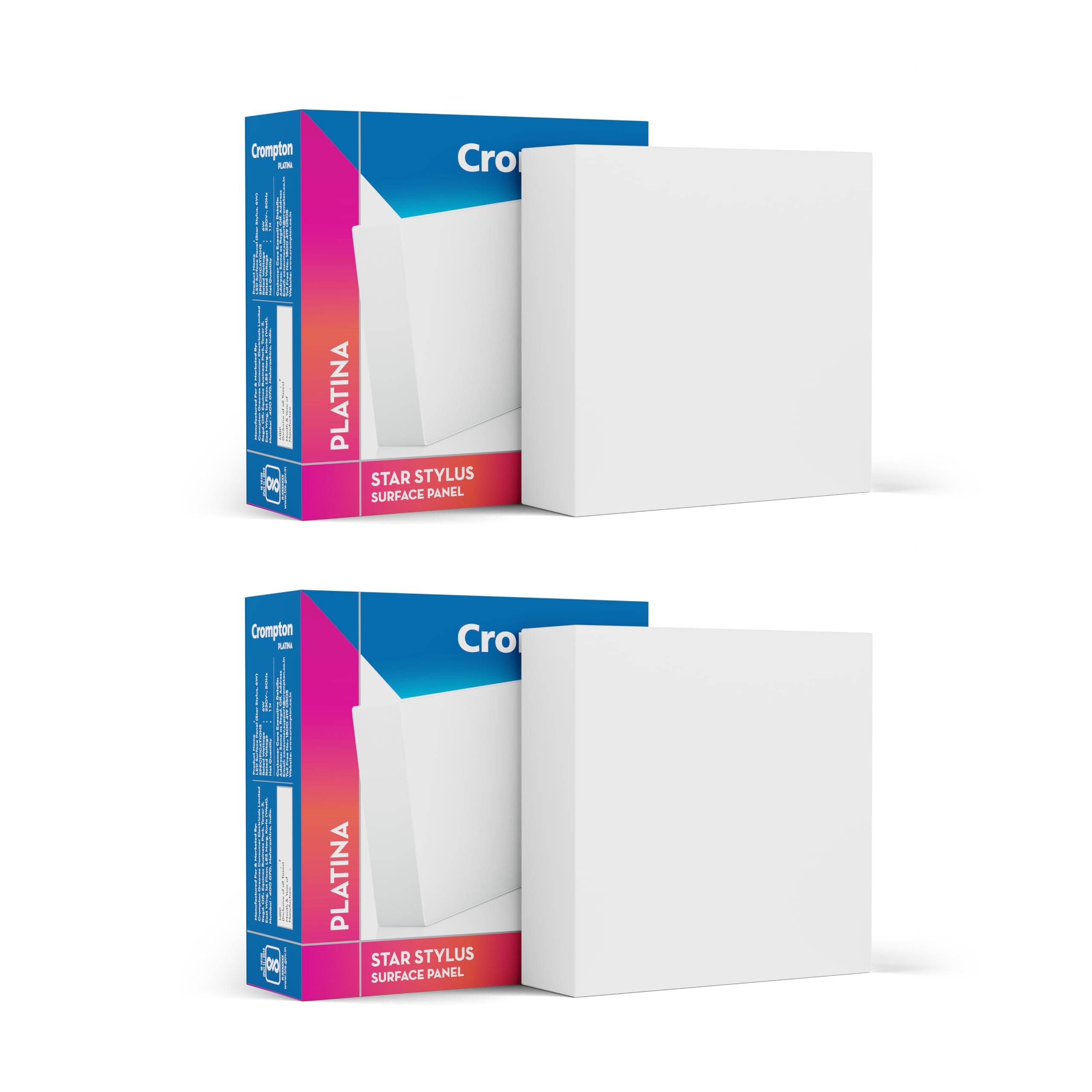 Crompton Platina Star Stylus Surface Panel 24W LED Square (Pack of 2, Warm White)-image-25