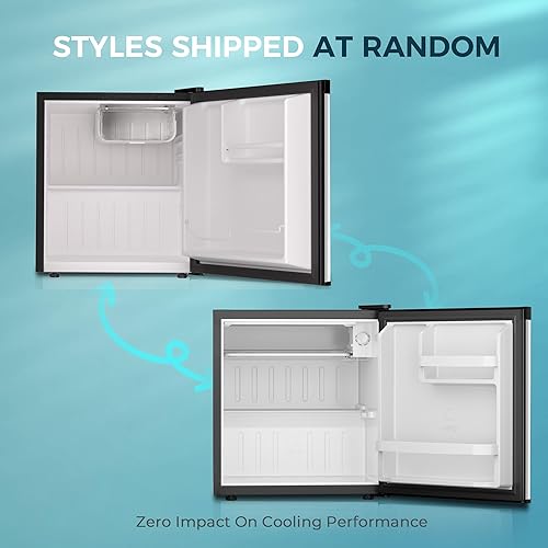 Miniatura 6 de EUHOMY Mini refrigerador de 1.7 pies cúbicos con congelador, refrigerador compacto reversible de una sola puerta, termostato ajustable, ahorro de