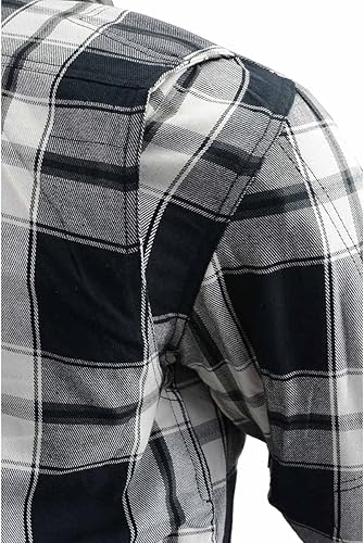 Vista 26 de Milwaukee Leather Camisa de franela a cuadros para hombre con armadura CE, reforzada con fibras de aramida, talla M MPM1654