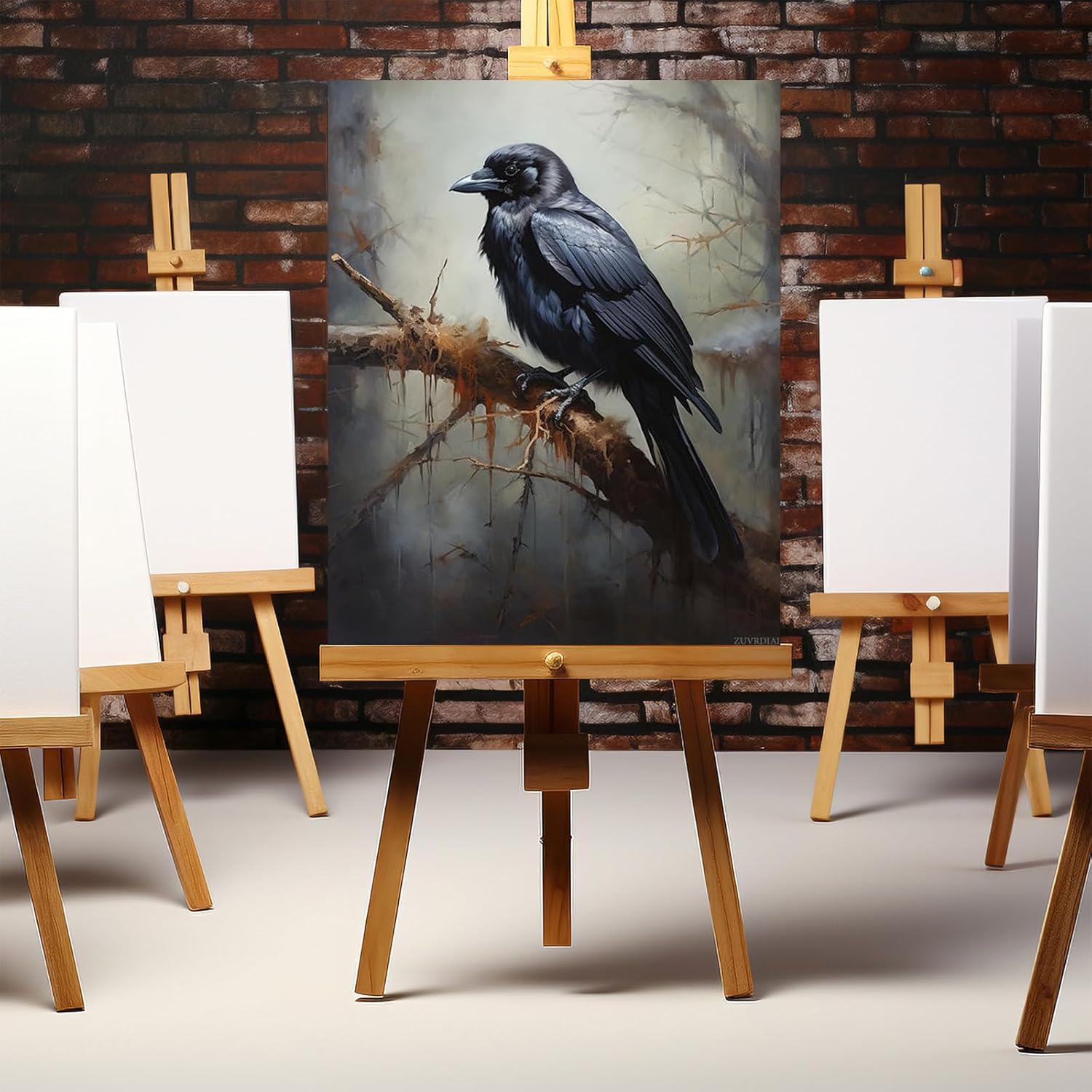 ZUVRDIAI Paint by Numbers for Adults, Crow Animal Bird, Paint by Number on Canvas, DIY Oil Painting for Gift Home Wall Decor, 40x50cm, Without Frame