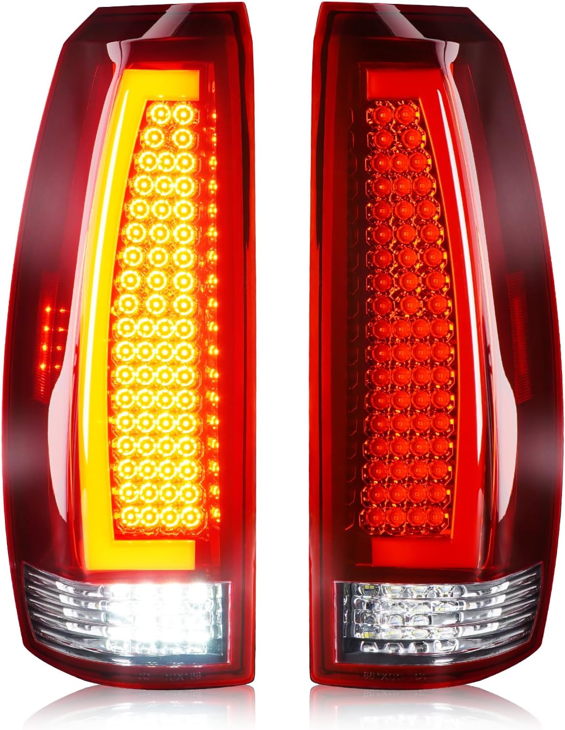 LED Tail Light for Chevy Avalanche 2007 2008 2009 2010 2011 2012 2013, 22739264, 25885679, Chrome Housing Red Lens