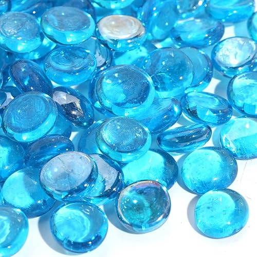Miniatura 6 de Cuentas de vidrio para hoguera de 10 libras, rocas de vidrio reflectantes de 12 pulgada de alto brillo, pellets de vidrio decorativos para hoguera,