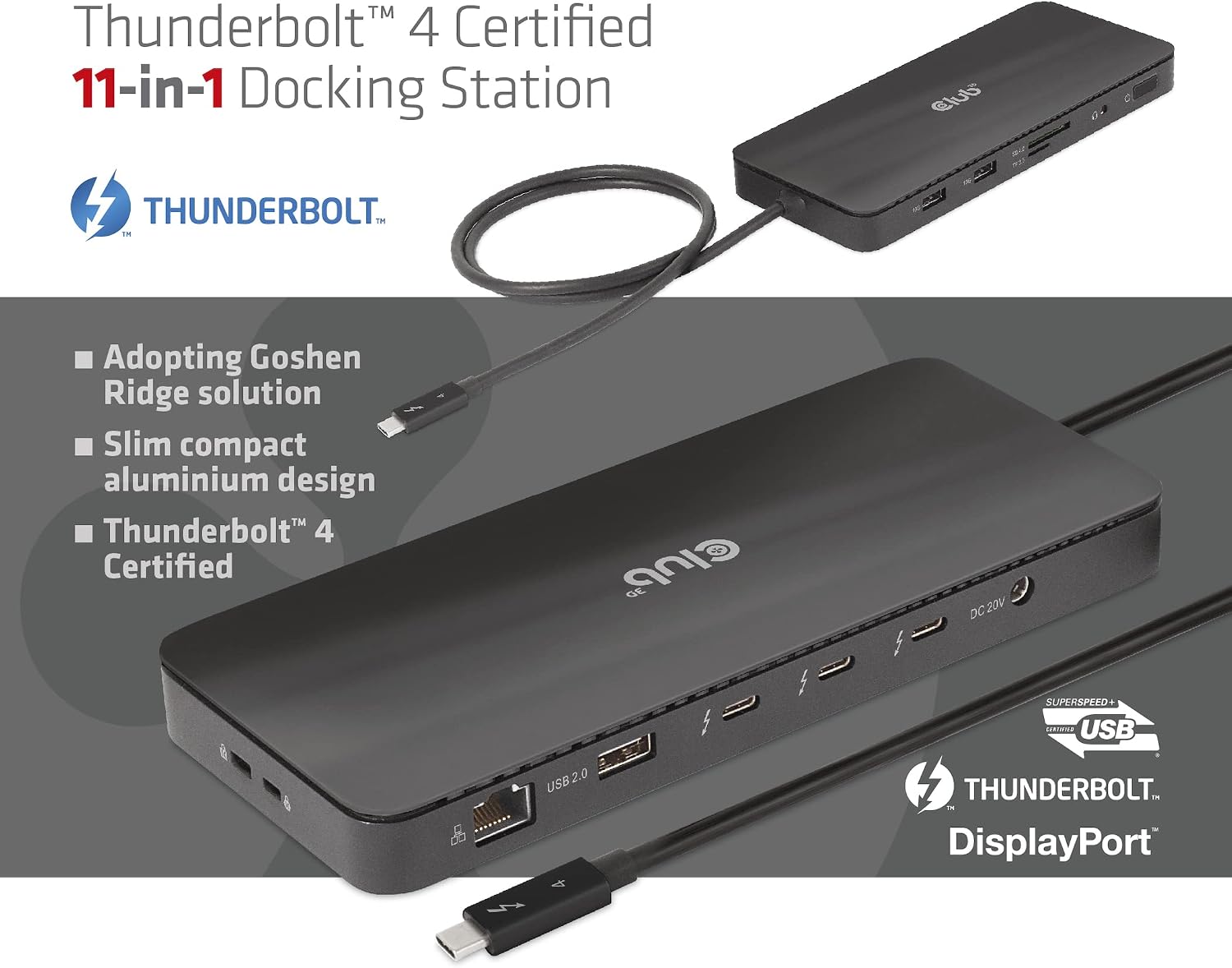 Club 3D Thunderbolt 4 Certified 11-in-1 Docking Station, W128562930 (11-in-1 Docking Station)