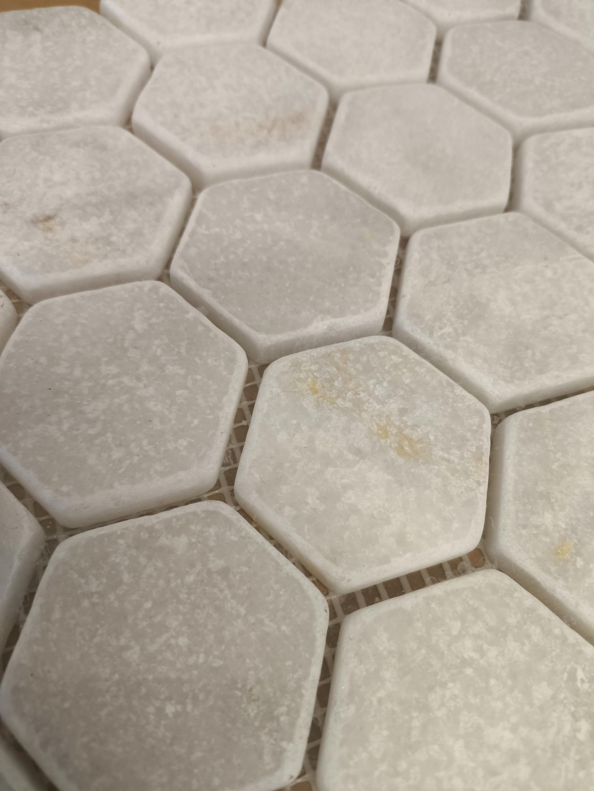 Superdeal - Azulejos de mosaico hexagonal, 10 baldosas, 2 pulgadas, oro antiguo, para suelo, pared, baño, ducha, cocina, espejo de cocina, revestimiento de mármol