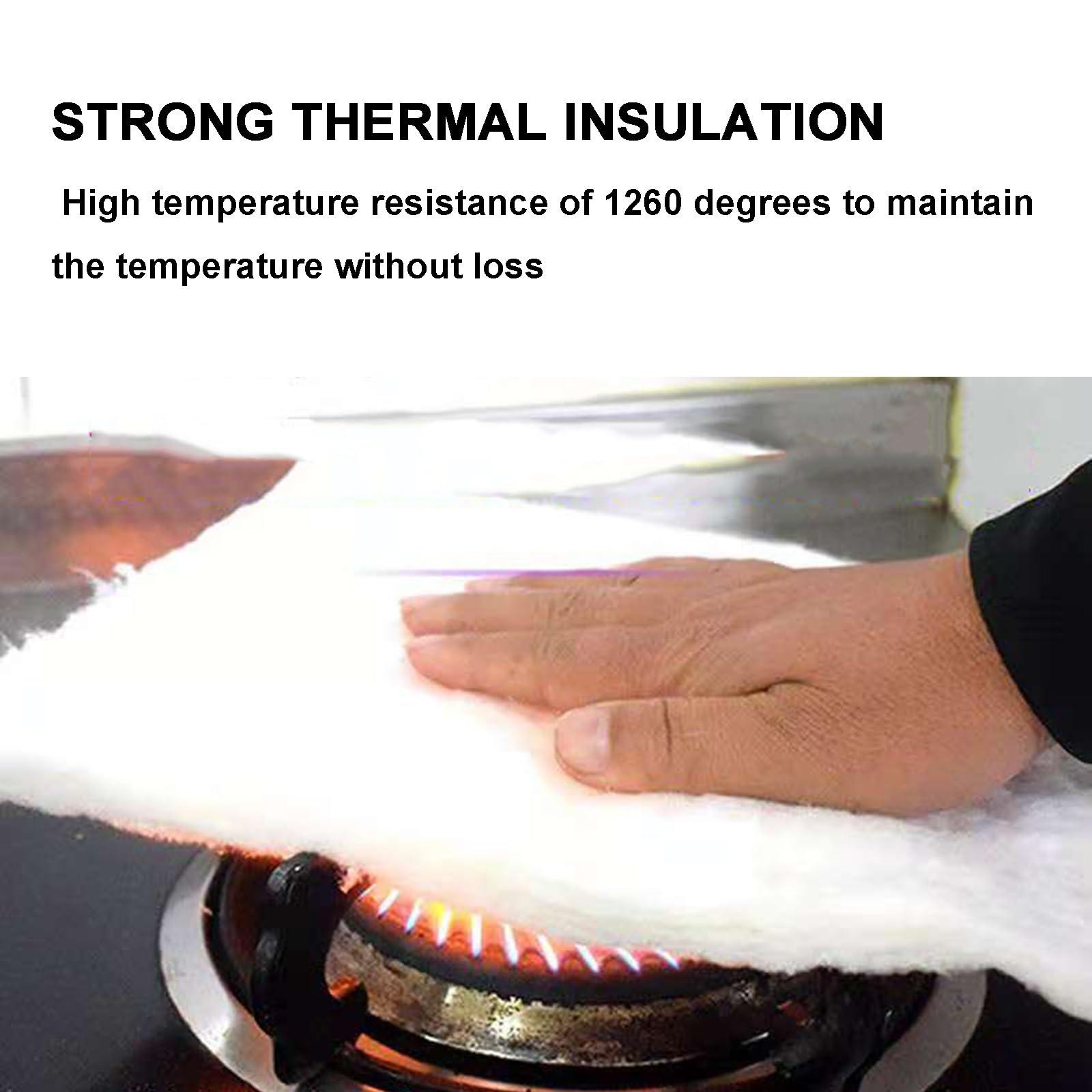 Manta De Fibra Cerámica, Deflector Aislante Ignífugo Con Una Resistencia Térmica De Hasta 1260 °C, Resistente A Altas Temperaturas Para Hornos, Estufas(20MM)