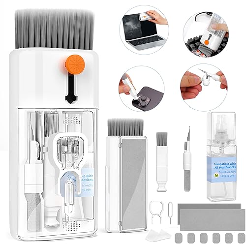 Keyboard Cleaner Laptop Cleaning Kit - All in One Computer Tech Cleaning Brush, Multi-Function Pc Accessories with Airpod Cleaning Kit, Electronic Laptop Screen Cleaner for MacBook, iPhone, Gaming