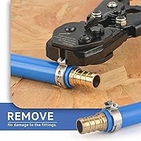 Vista 5 de iCrimp Herramienta de trinquete PEX con función de extracción para abrazadera de acero inoxidable de 3/8 pulgadas, 1/2 pulgadas, 3/4 pulgadas, 1
