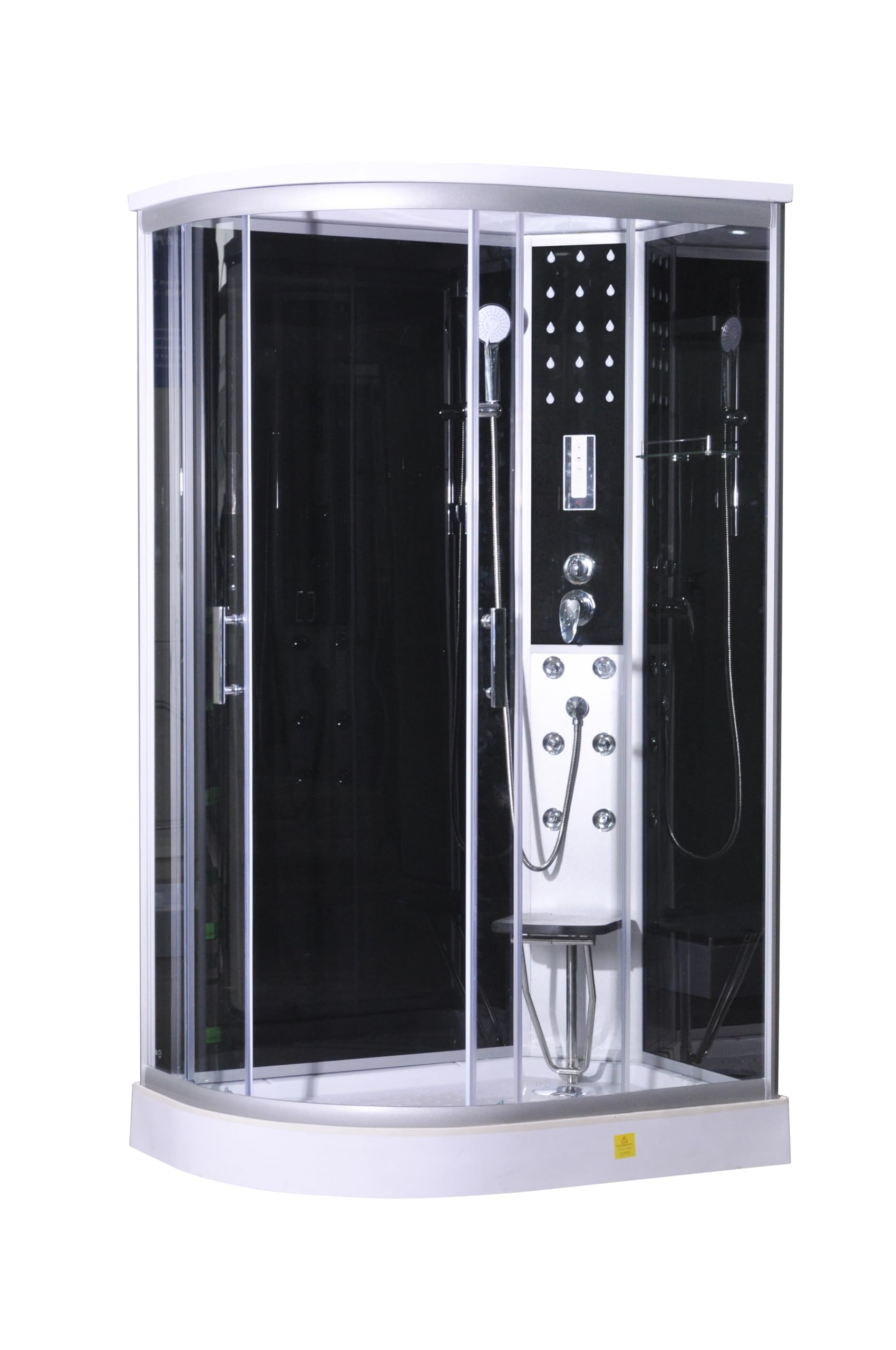 Overhead shower and LED lighting in the Sanotechnik CL121 shower cabin