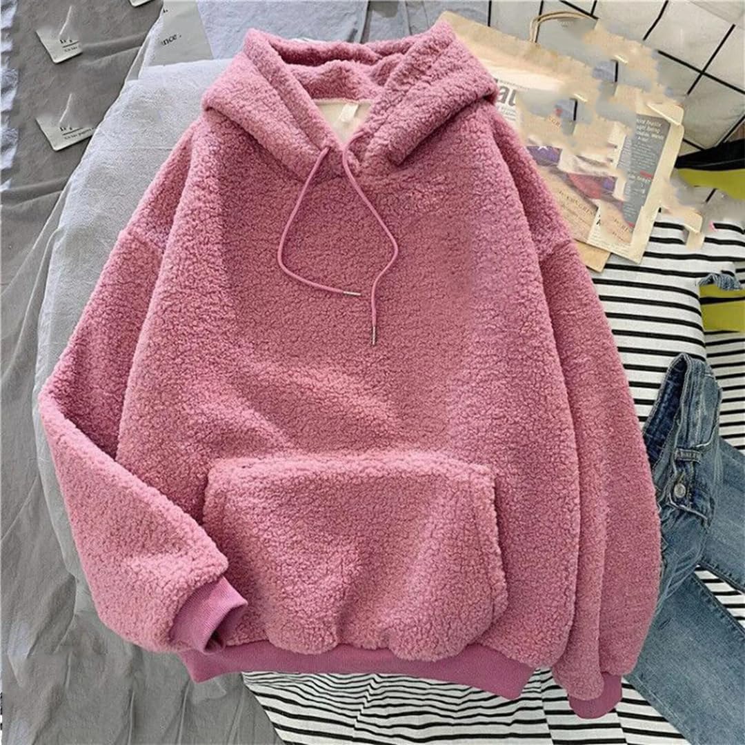 Fnfmrfmr Damskie solidne bluzy oversize bluzy polarowe z długim rękawem jesień zima sweter z kieszenią