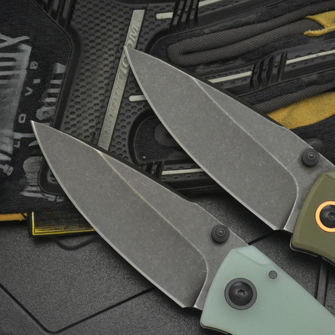 Klappmesser Taschenmesser 8Cr14MoV G10 Edelstahl Griff，Militärgrün