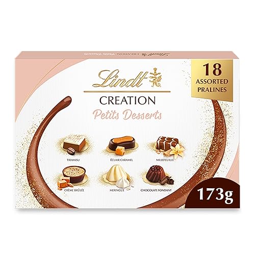 LINDT CREATION Petits Dessert Chocolate Gift Box, Assorted Chocolate Varieties, 173 Gram, Gift Box, Christmas Chocolate Holiday Gift