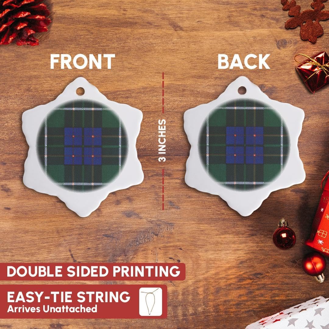 スコットランド製タータンチェックのクリスマス・ストッキング・デコレーション | ScotlandShop 3dRose スノーフレークオーナメント - マッキンタイア一族キルトスコットランドタータンチェック柄のイメージ - 3インチ(OR