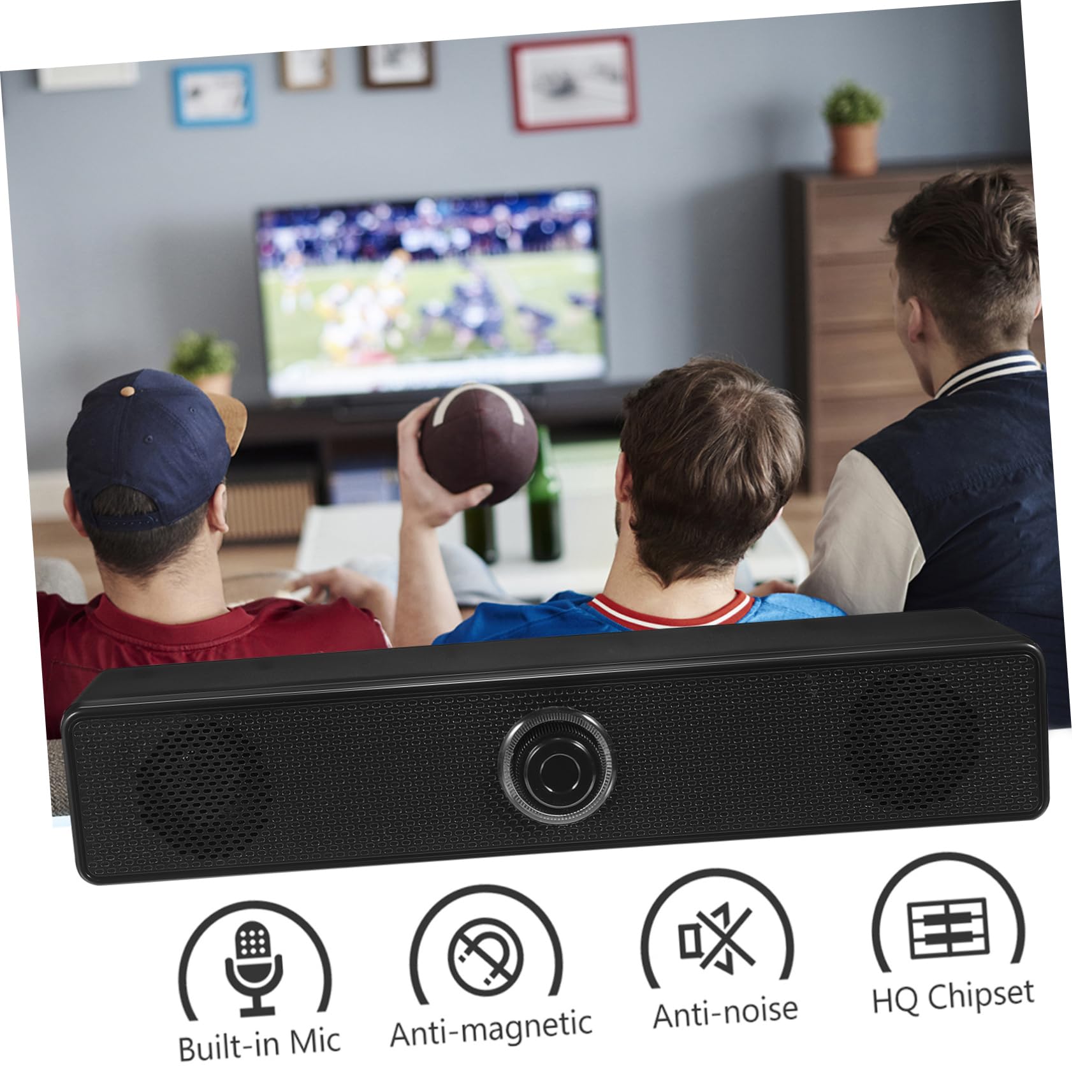 Holibanna Barra de Sonido Subwoofer para PC y TV, Usuario Doméstico, Diseño Compacto y Portátil, Cable USB, Sonido Estéreo de Alta Definición, Compatible Ordenadores y Dispositivos Móviles,
