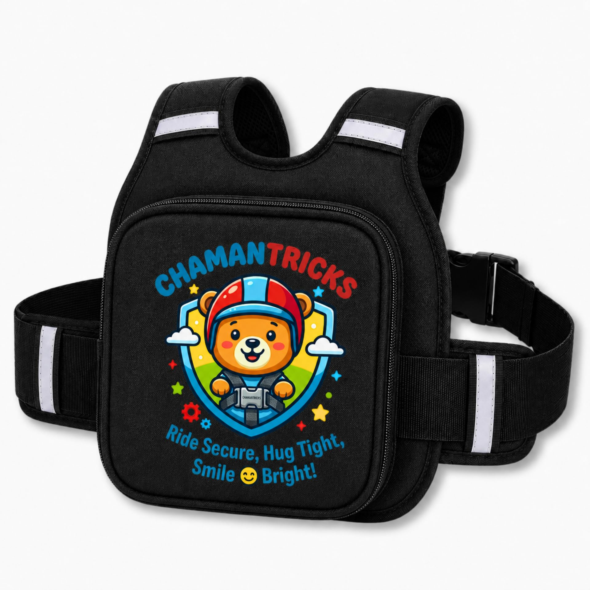 Chamantricks Baby & Kids Safety Belt for Two-Wheelers – Toddler Harness Strap for Bike & Scooty, Child Riding Safety Belt for 2 to 6 Years, Adjustable, Comfortable, Easy-Use