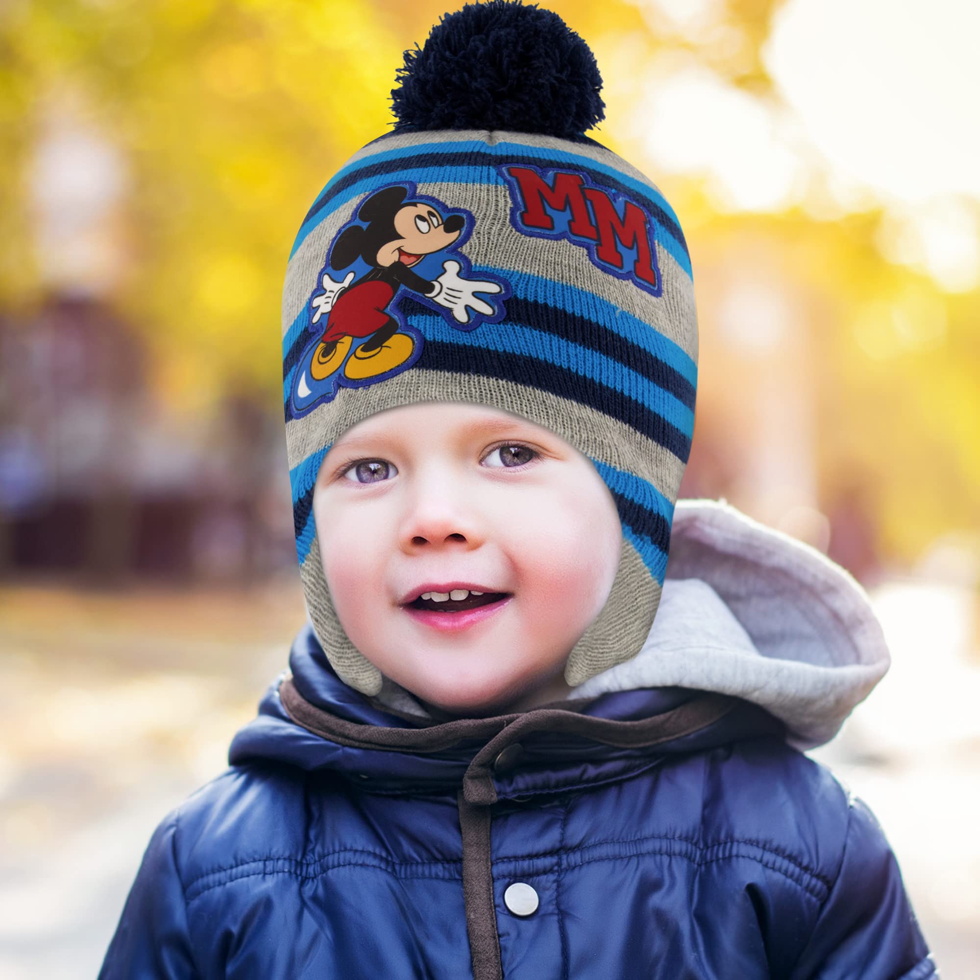 Disney boys Mickey Mouse Toddler Winter and Mitten Set Beanie Hat, Mickey Mouse, 2-4T US