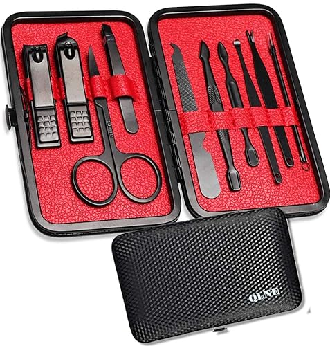 Juego de cortaúñas de acero inoxidable cortador de uñas pedicura kit de lima de uñas afiladas tijeras y cortaúñas para manicura, pedicura, kit para