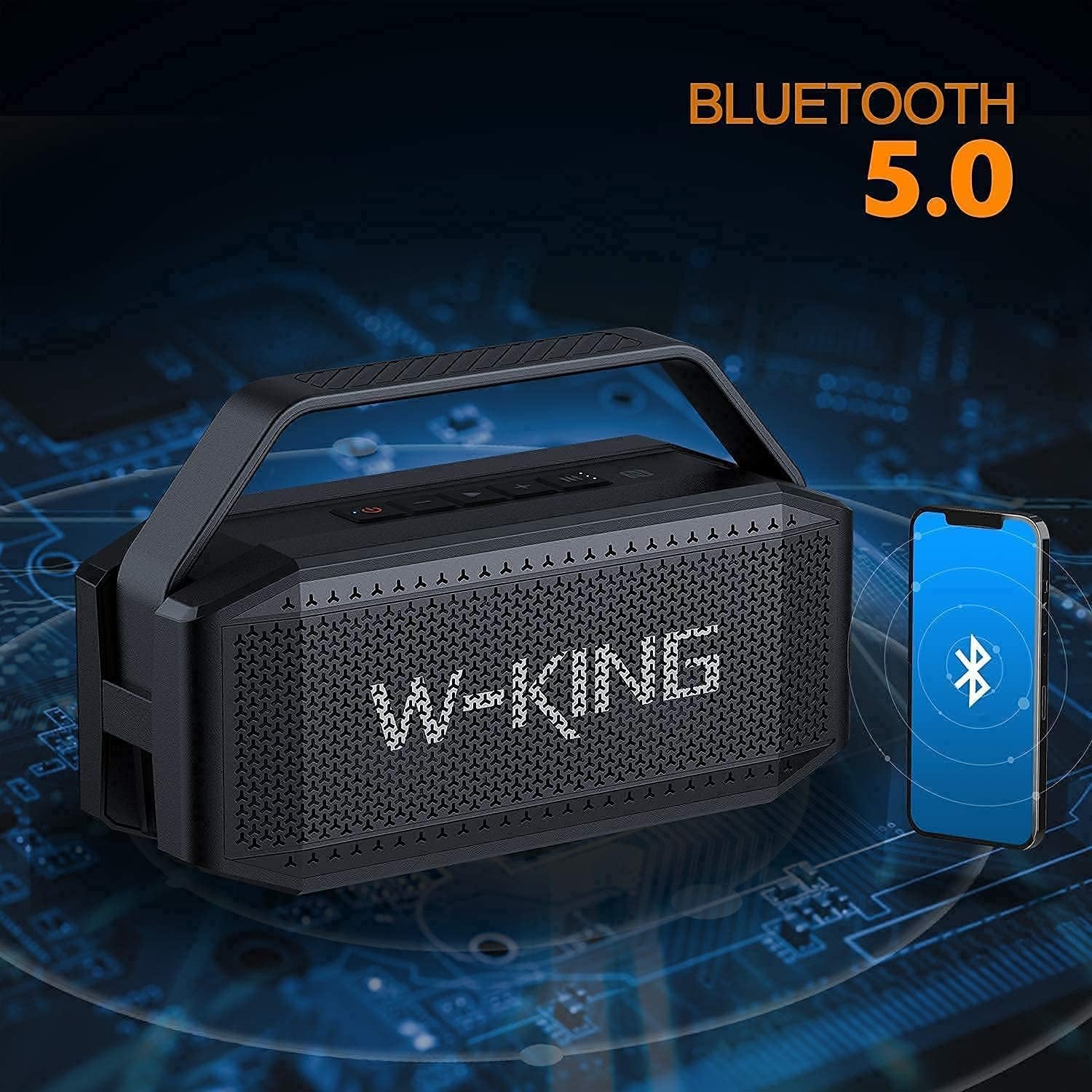 W-KING Altoparlante Casse Bluetooth Potente e portatili IPX6 da 100W PEAK | 60W Wireless Imperm. Cassa Robust. e Gallegg. Cantiere e all'aperto Portatile, 108dB Bassi Profondi, 40H, Compat. TF AUX, EQ