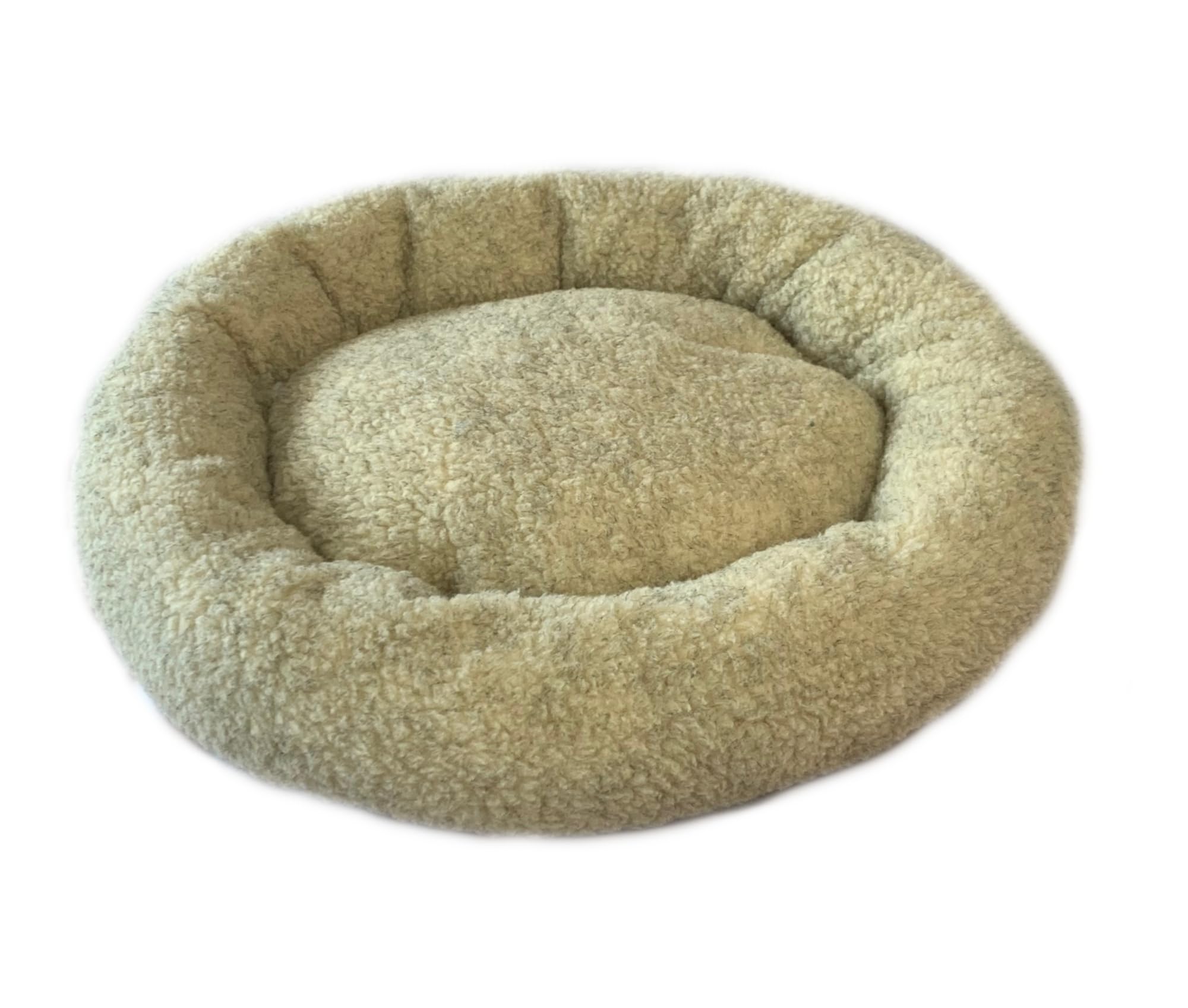 PnH Donut Snuggle Bed - Anti Anxiety Calming Dog Bed - Round Bed, Cosy - Sherpa Fleece (Cashmere Cream) — image 1