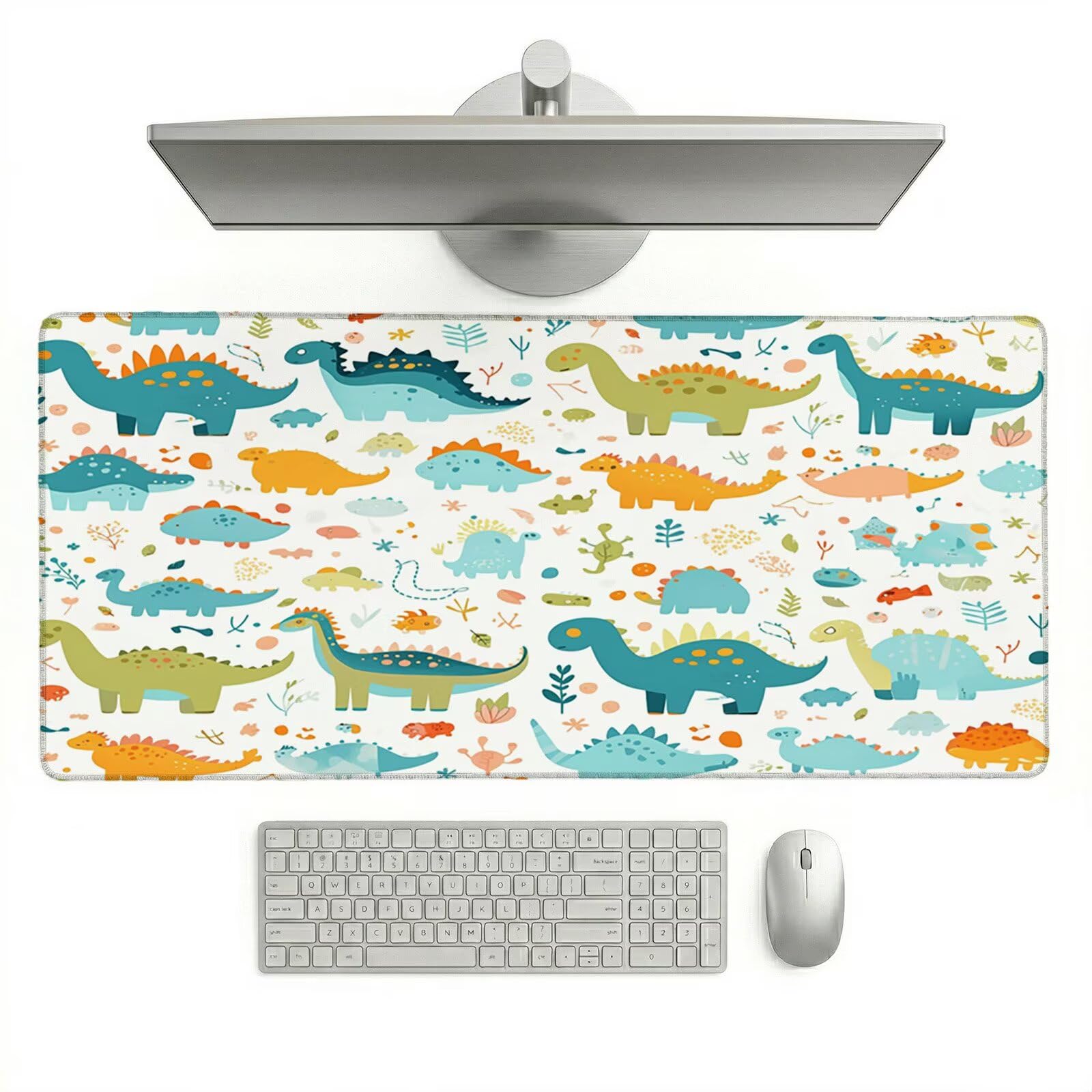 Alfombrilla Escritorio Grande 1200 x 600 x 3 mm, Alfombrilla Ratón Gaming XXL, Dinosaurio Tapete de Ordenador , Base Antideslizante y Bordes Reforzados, Impermeable Desk Mat (Dibujos Animados) L-x4374