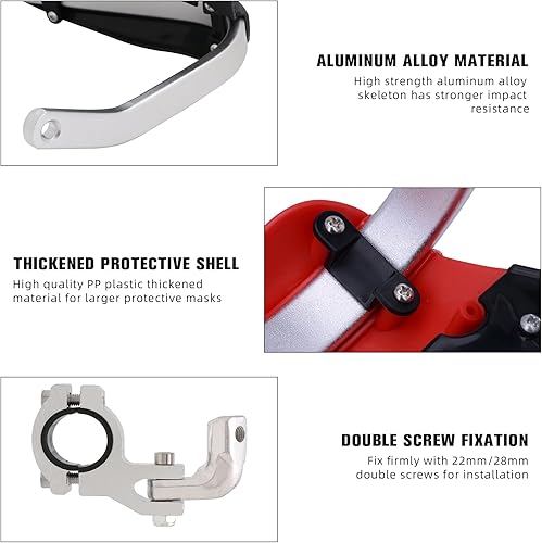 Miniatura 5 de JFG RACING Protectores de mano universales para motocicleta de 78 pulgadas, 0.866 in y 1 18 pulgadas, 1.102 in para motos de nieve, motocross, MX