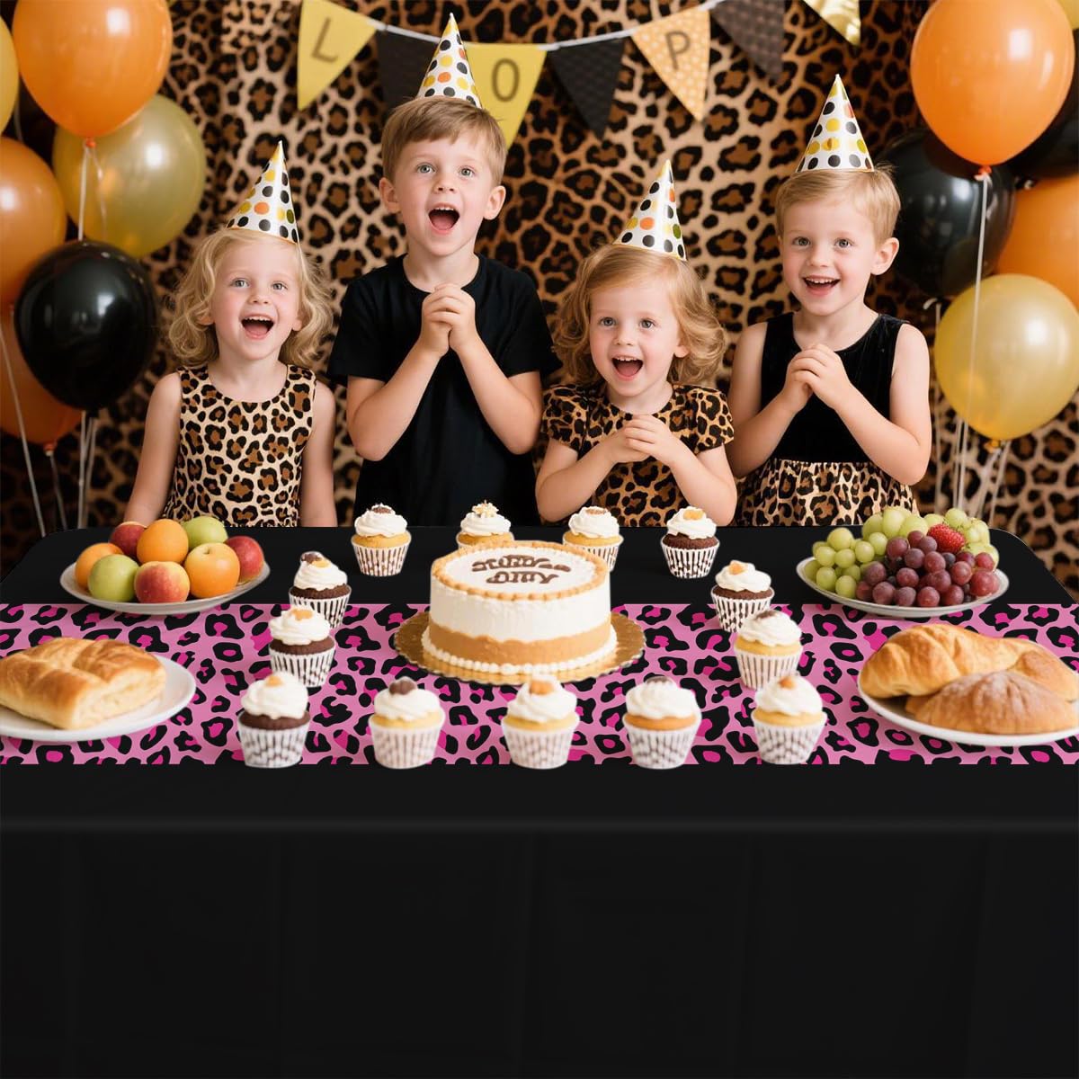 4 Pcs Leopard Print Party Tablecloth Decorations - Image 6