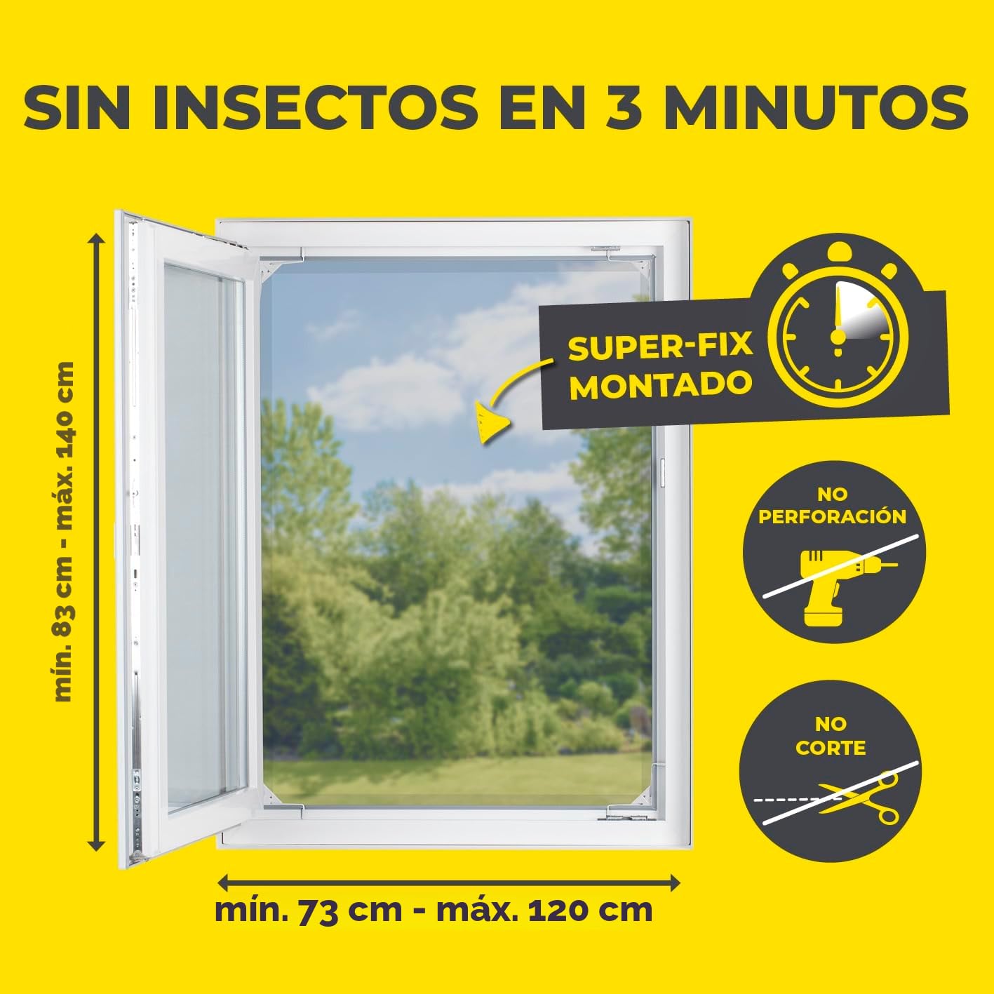 EASYmaxx Insect Protect | Mosquitera telescópica | Para la ventana | Con marco premontado | Mosquitera extensible | Red integrada | Blanco | Set de 2