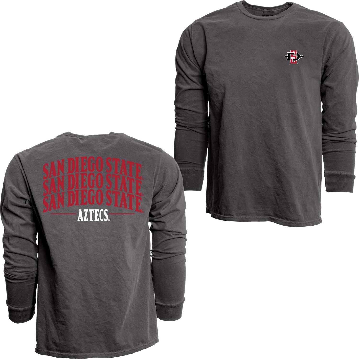 Blue 84 NCAA Officially Licensed Long Sleeve T-Shirt Ringspun Front/Back Retro Laurels