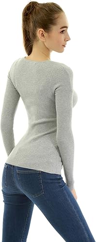 Miniatura 5 de AmélieBoutik Suéter acanalado asimétrico con nudo torcido para mujer