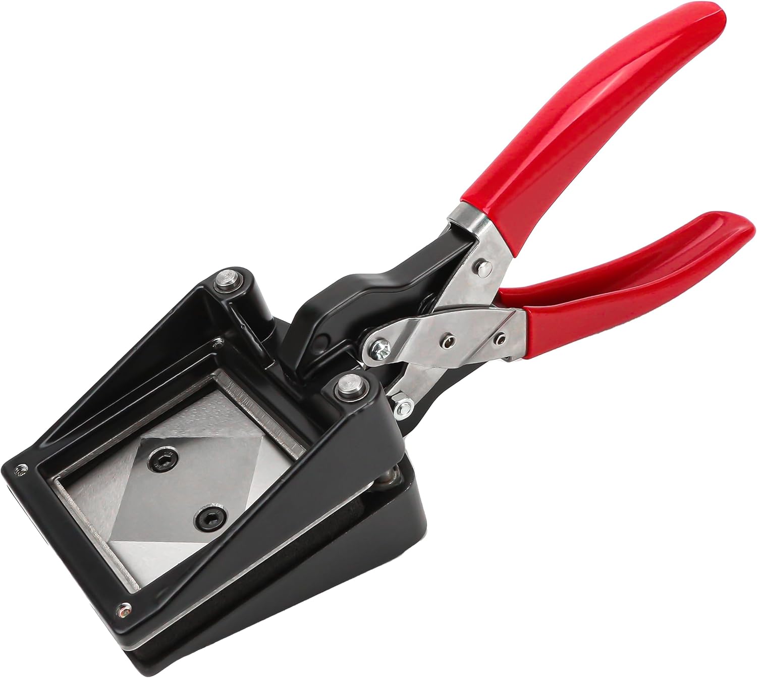 Professional 2in x 2in Passport Photo Cutter - Handheld Metal Die Punch Tool for ID Pictures, Business Cards, and Paper Cutting - Hardened Steel Dies, Office & Family Use (Black)