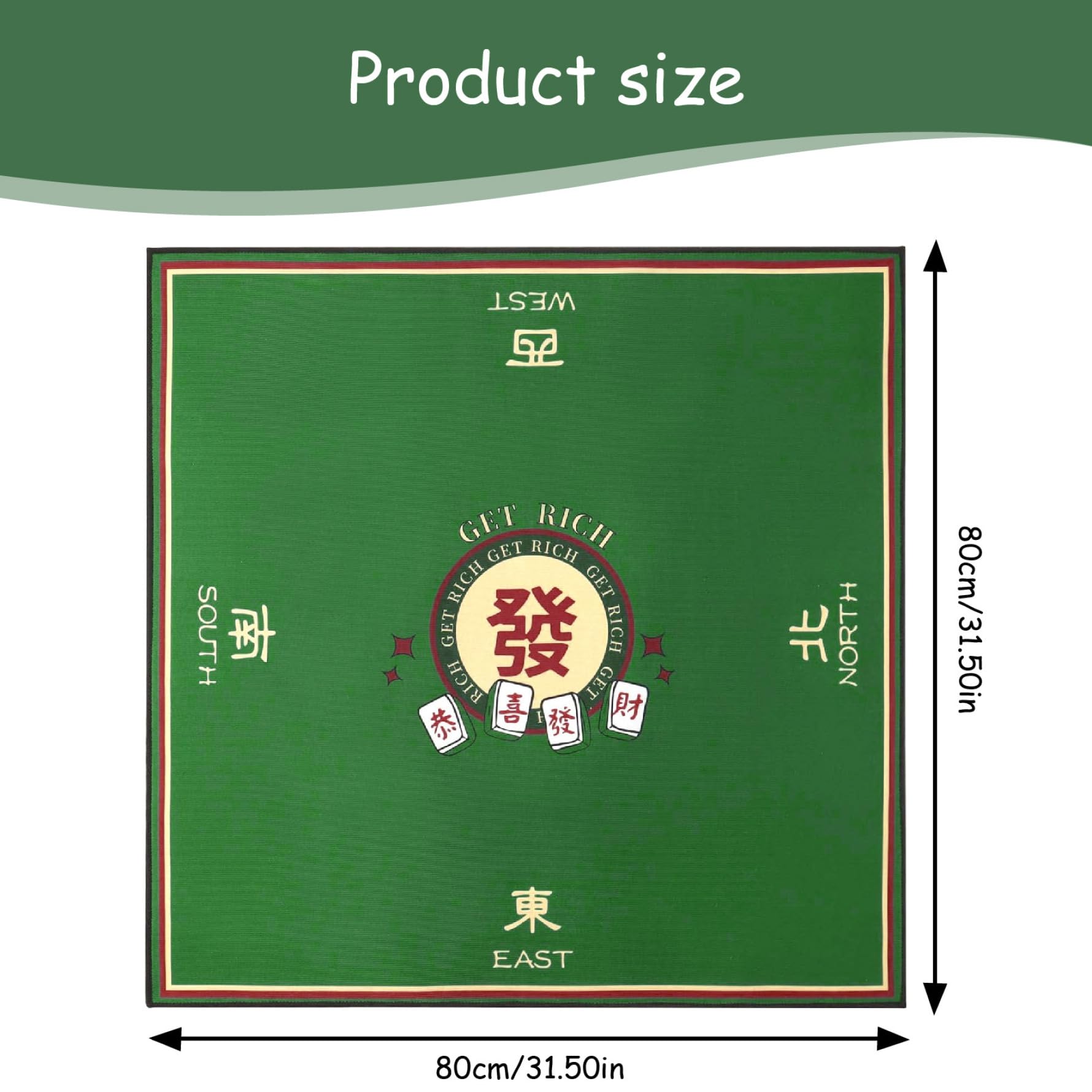 Tapis de Table Mahjong | Tapis de Mahjong, Table 81, 3 x 81, 3 cm, Housse antidérapante pour réduction du Bruit, Jeu Enroulable pour Poker, Jeux Cartes, Jeux société et tuiles
