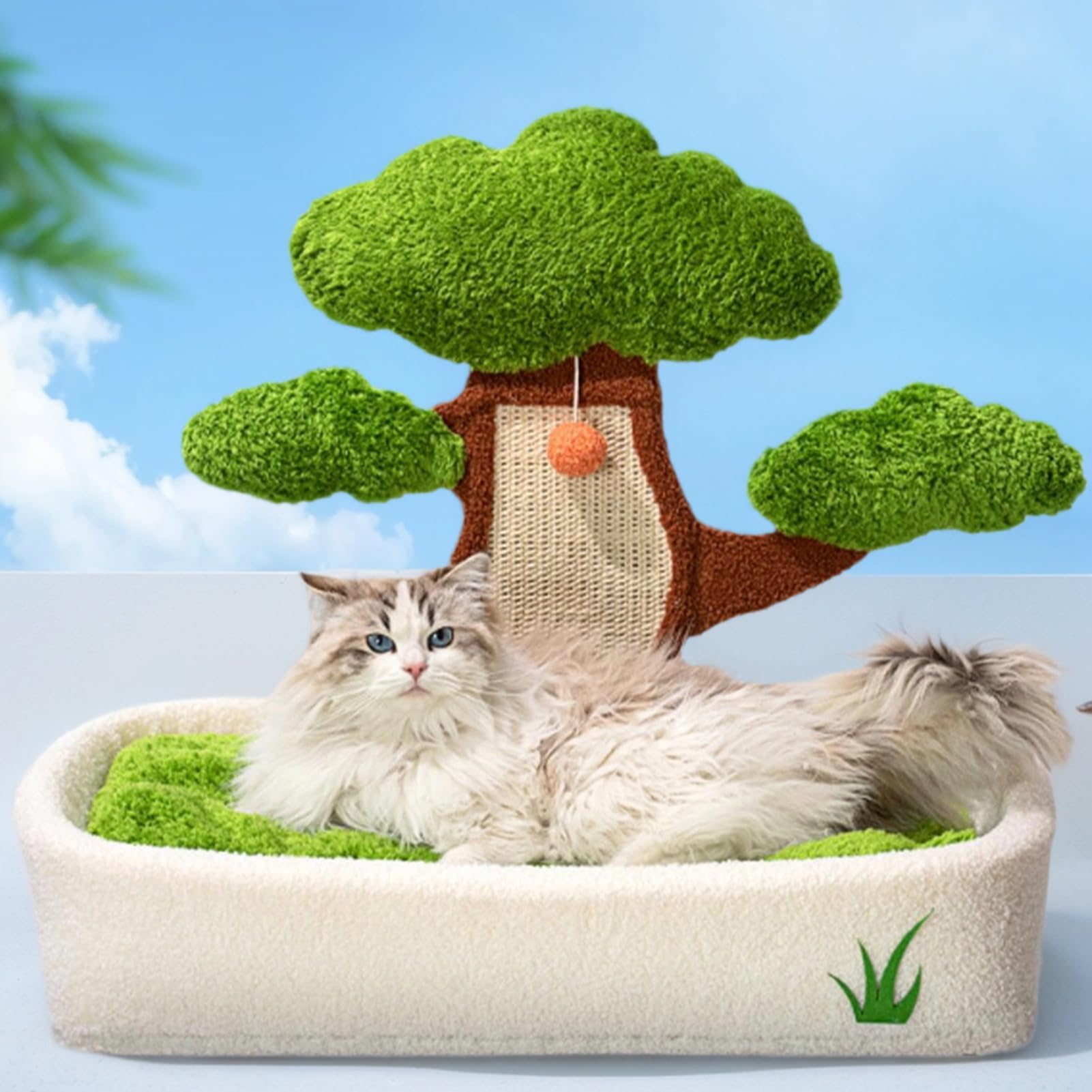 Katzenkörbe - Töpfiger Tannenbaum Bett Für Katzen Mit Plüschkugel Und