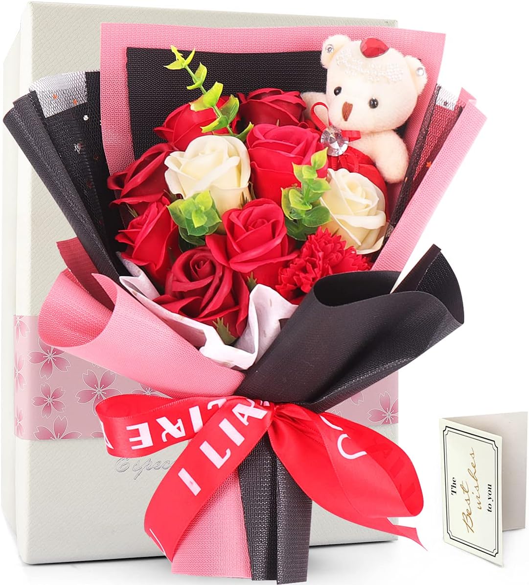 Rerxn ソープフラワー 花束 ブーケ お花 ギフト くま束 プレゼント ぬいぐるみ花束 七夕造花 蔷薇 クマ花束 バラ 造花 枯れない花 石鹸花 花 母の日に 最大58 Offクーポン ギフトボックス など適切 誕生日プレゼント女性 還暦祝い 発表会 人気 七夕 教師日に メッセージ Rerxn ソープフラワー 花束 ブーケ お花 ギフト くま束 プレゼント ぬいぐるみ花束 七夕造花 蔷薇 クマ花束 バラ 造花 枯れない花 石鹸花 花 母の日に 最大58 Offクーポン ギフトボックス など適切 誕生日プレゼント女性 還暦祝い 発表会 人気 七夕 教師日に メッセージ