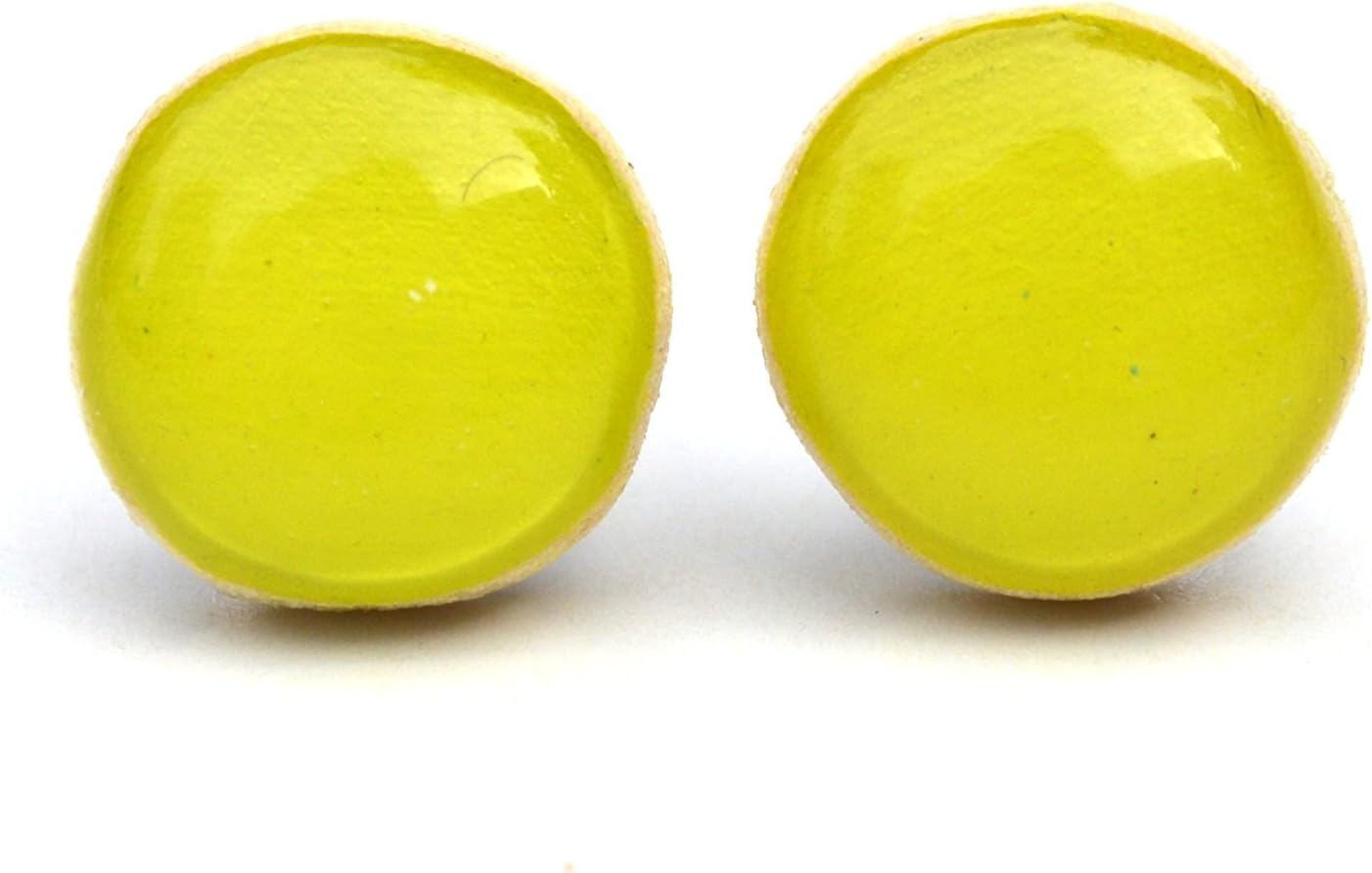 Chartreuse stud earrings. Lime green studs by Starlight Woods