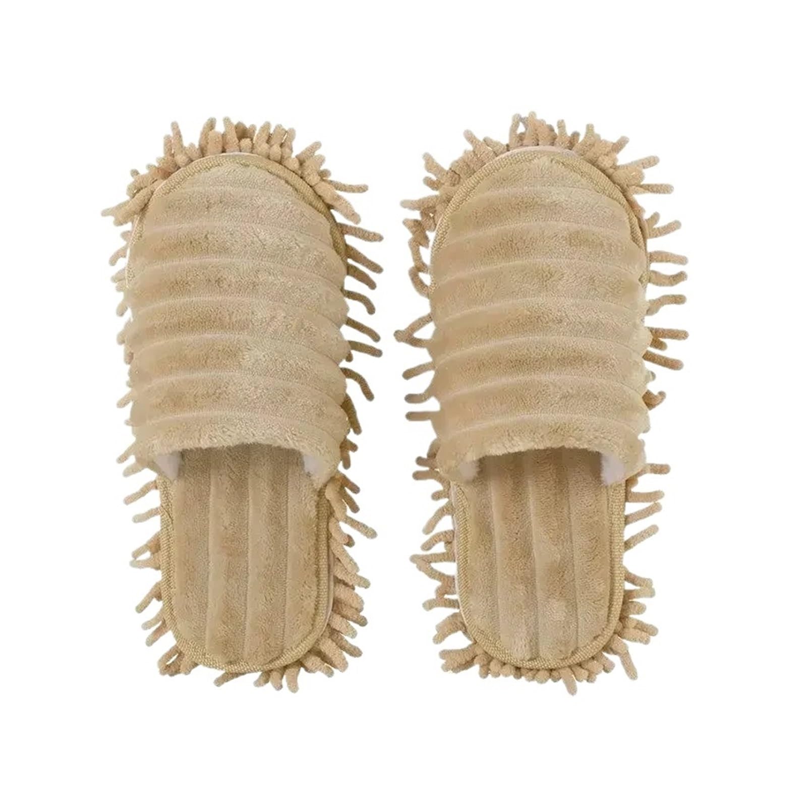 SFQEVHRZ Mop Slippers， Multifunction Floor Dust Cleaning Slippers Shoes Lazy Mopping Mop Caps(Beige,S (35 37))