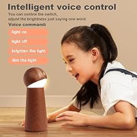 Vista 2 de Inteligencia - Luz nocturna activada por voz, luces de mesa regulables de tres niveles con control táctil, luz LED recargable para interiores